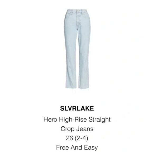 SLVRLAKE Slim Straight Hero Jeans in Free & Easy Size 25 - Picture 1 of 8